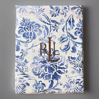 Ralph Lauren Home BLUFF POINT Tablecloth BlueTan Floral 60x120 Oblong Rectangle - Image 1 of 3