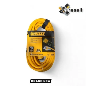 DEWALT 50 piedi 12/3 SJTW cavo di prolunga giallo resistente con doppie spine illuminate - Foto 1 di 5