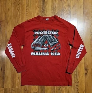 Vintage Alstyle Protector Of Mauna Kea LS Med. Tshirt 90's  38" X 26" X 22" - Picture 1 of 11