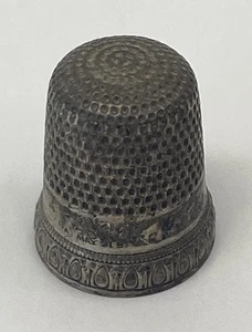 Vintage Sterling #8 Sewing Thimble Engraved Design Dated - May 31 1891? - Picture 1 of 6
