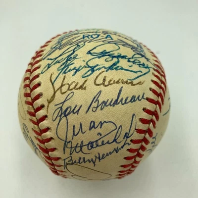 Hall Of Fame Multi Signed Baseball 33 Sigs Hank Aaron JSA COA - Image 1 of 4