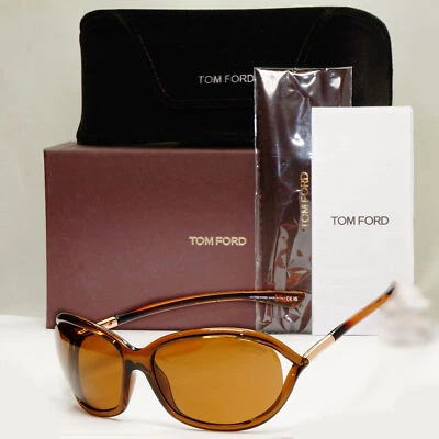 Tom Ford Sunglasses Jennifer Polarized Brown Gold Wrap Designer FT0008 TF8 48H - Image 1 of 4