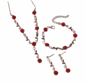 Boutique zierliches Luxus Vintage Style Rose Blumen 3 teiliges Damen Set ❄️ - Bild 1 von 4