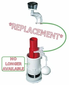 Old Wirquin Push Button Flush Valve REPLACEMENT Red Valve Green Cable Obsolete - Picture 1 of 8