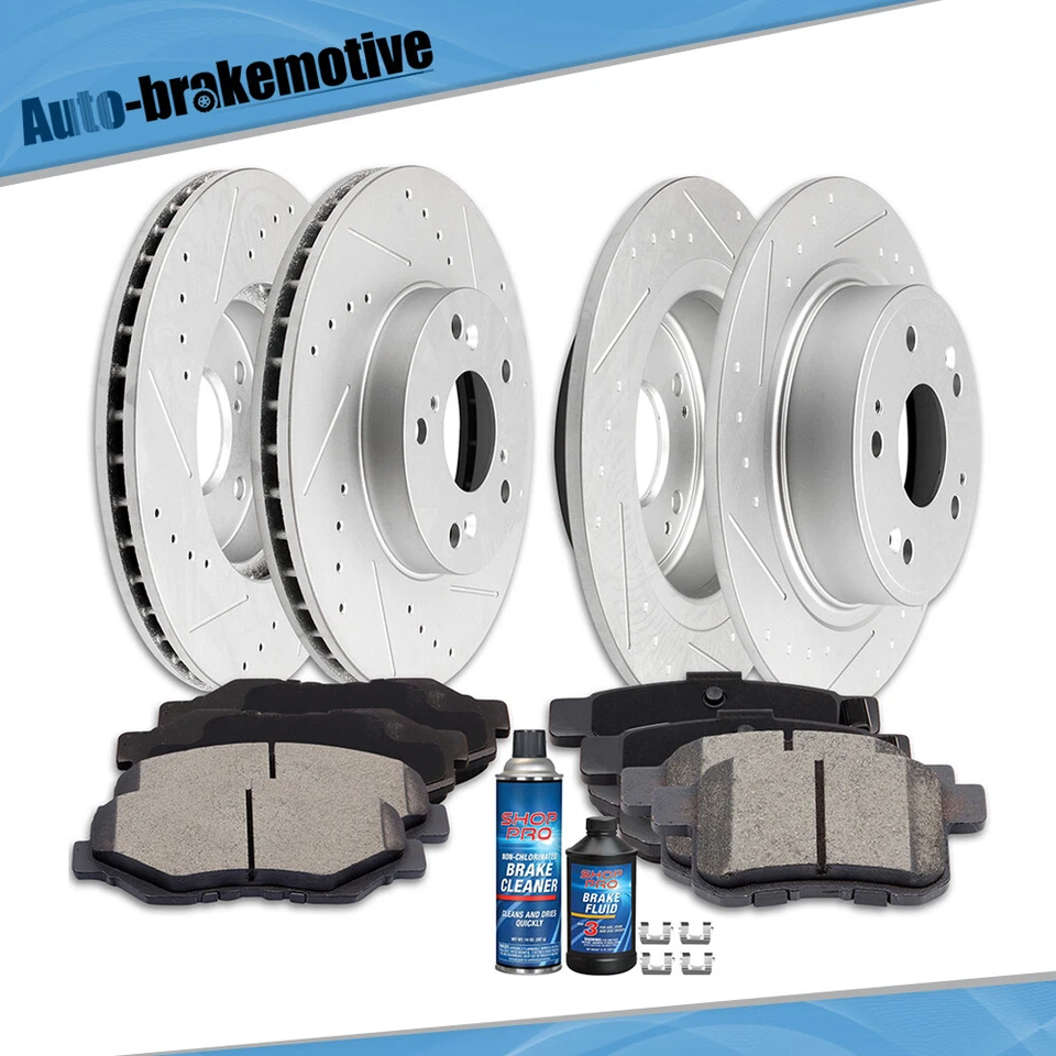 FRONT + REAR BRAKE PADS AND ROTORS DISCS FITS FOR HONDA ACCORD 2008-2012 Foto 1 de 4