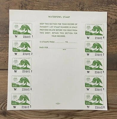 1976 MICHIGAN - State Duck Stamp - Lot1 - Mint OG NH **FULL SHEET OF 10** - Image 1 of 2