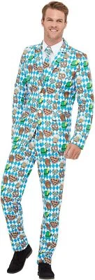 Smiffys 51040L Oktoberfest Suit, Men, Blue - Image 1 of 3