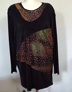 Longshirt, Gr. 40/42, schwarz mit Spitzeneinsätzen, saint b - Bild 1 von 7