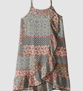 $75 People's Project LA Girls Blue Red Sleeveless Ruffle Tank Top Dress Size L - Picture 1 of 1