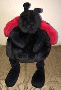 Unipak Plumpee Ladybug Plush Chonky Chubby Stuffed Animal Black Red￼ 11” - Picture 1 of 10