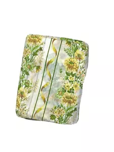 Vintage Rare 60s Flower Fabric 12 yds+ Yellow Green White Daisies Sheer Gauze - Picture 1 of 7