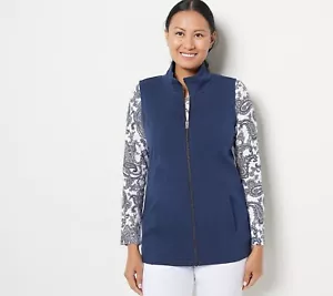 Conjunto de top estampado deportivo inteligente y chaleco de felpa francesa - azul marino (talla 5X) A472299 - Imagen 1 de 6