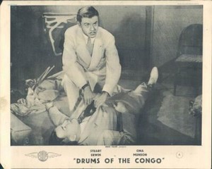 Drums of the Congo Turhan Bey leans over body 1942 original lobby card rare