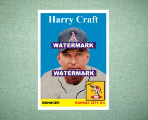 Harry Craft Kansas City Athletics A's 1958 Style Custom Baseball Art Card - Picture 1 of 2