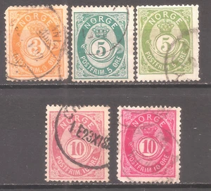 Norway   Sc#38a-39b-39c-40-40a   Used    Cat Val $37   gtc1 - Picture 1 of 1