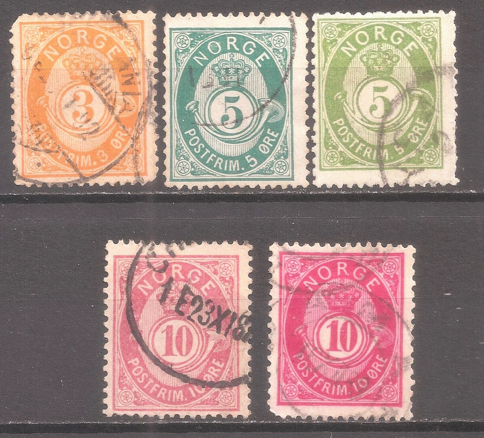 Norway   Sc#38a-39b-39c-40-40a   Used    Cat Val $37   gtc1 - Image 1 of 1