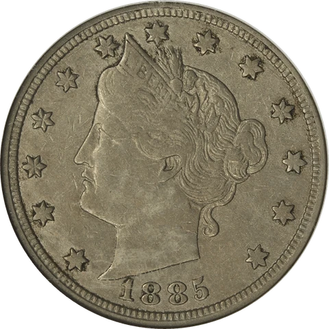 1885 Liberty Nickel 5c, ANACS VF 35 - Key Date! Cover