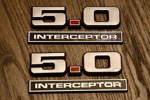 FORD SSP POLICE MUSTANG & CROWN VICTORIA CHROME 5.0 INTERCEPTOR EMBLEM SET SSP - Picture 1 of 3