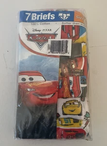 Disney Pixar Cars Boys Size 4T Pack of 7 100% Cotton Briefs NEW Mater McQueen - Picture 1 of 4
