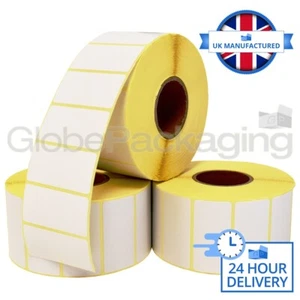 80.000 x ETICHETTE BIANCHE PER STAMPANTE TERMICA DIRETTA 2x1" (51mm x 25mm) SU ROTOLI 2" x 1" - Foto 1 di 4