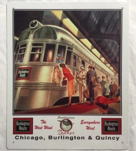 Insegna treno - CBQ Chicago, Burlington Route & Quincy Railroad - Foto 1 di 6