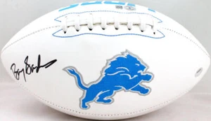 Barry Sanders Autographed Detroit Lions Logo Football -Beckett W Hologram *Black - Picture 1 of 3