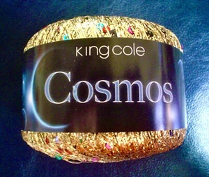 King Cole COSMOS Yarn STARDUST #1099 GOLD With MULTI COLOR SEQUIN SPARKLE - Picture 1 of 4