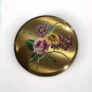 Melissa Striking Roses with Original Powder-Vintage Ladies Powder Compact -8cm - Picture 1 of 12