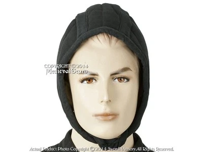 Protector de gorra de armadura acolchada de algodón medieval para casco cota de malla bobina armadura LARP Foto 1 de 4