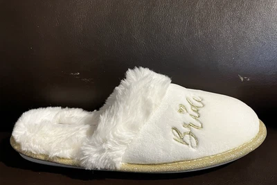 Тапочки женские Primark "Bride" белое золото блестящие пена с эффектом памяти размер 8 - Изображение 1 из 4