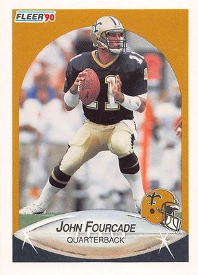 John Fourcade 1990 Fleer 186 New Orleans Saints Rookie Football Card - Image 1 of 2