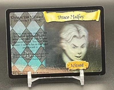 Harry Potter TCG Draco Malfoy Holo Base Set 2/116 Foil Rare Unplayed WOTC - Image 1 of 2