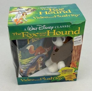 Disney The Fox And The Hound VHS Video And Plush Toy Boxset 1994 Copper - Picture 1 of 23