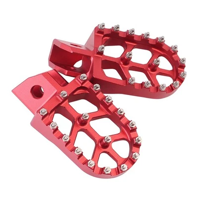 For Yamaha XT250 YZ125 YZ80 WR250 TTR90 125 Billet Wide Foot Pegs Red Footrest Foto 1 de 4