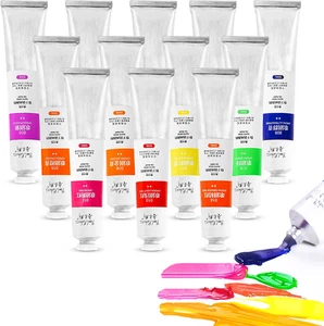 Vibrant Paul Rubens Neon Oil Paint Set - 12 High Saturation Colors, 50ml Tubes - Picture 1 of 17