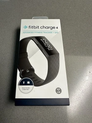 Fitbit Charge 4 Fitness Tracker Black GPS Heart Rate Sleep Score NEW Sealed - Image 1 of 4