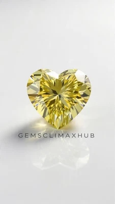 💎✨2 Ct Top Quality Lab-Grown Diamond | Heart Cut Yellow Color | VVS1 Clarity - Image 1 of 4