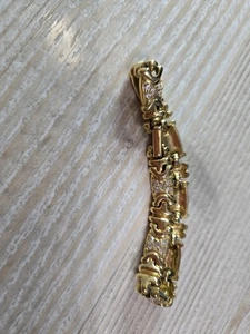 Pulsera vintage de diamantes de imitación en tono dorado firmada por Joan Rivers - Imagen 1 de 5