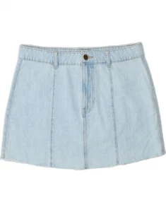 ZARA Womens Low Waist Mini Denim Skirt UK 14 Medium W32 Blue Cotton BF12 - Picture 1 of 3