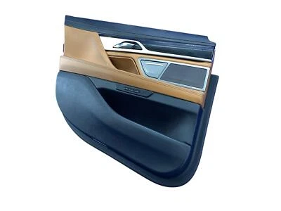 2017-2022 BMW M760I REAR LEFT INNER INTERIOR DOOR TRIM PANEL COVER BROWN LEATHER - Image 1 of 4