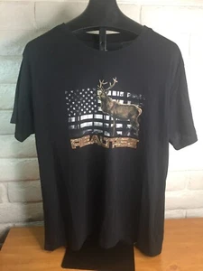 Men's RealTree Short Sleeve T-Shirt Black w/ Buck Graphic Sz Medium New w/ Tags - Picture 1 of 6