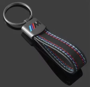 For BMW M Schlüsselanhänger Keychain Leder Schwarz mit M-Farben Keychain * - Bild 1 von 1