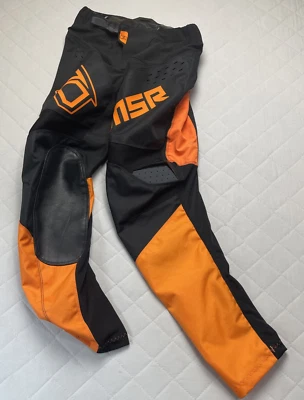 MSR NXT 裤子男式 28 X 28 摩托车越野黑色橙色 — 第 1/4 张图片
