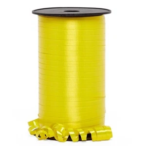 Bright Yellow Crimped Curling Ribbon - 500 Yards, 3/16" Wide, Birthday, Balloons - Picture 1 of 1
