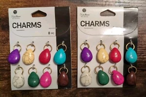 16 pcs Stone Charms by Blue Moon Beads Colorful Polished Rocks Teardrop shaped - Picture 1 of 5