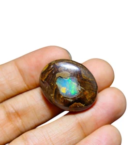50 Cts Australian Boulder Opal Smooth Cabochon Gemstone Making Jewelry 28X22X8MM - Picture 1 of 7