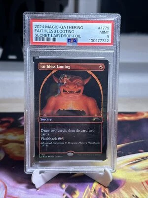 2024 MTG Secret Lair Drop FOIL Faithless Looting #1779 D&D PSA 9 MINT - Image 1 of 2