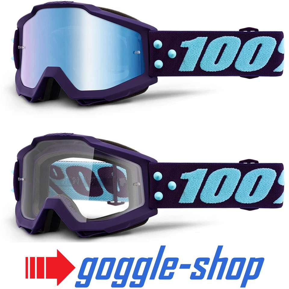 100% Percent ACCURI YOUTH Motocross MX Gafas Maneuver - Espejo Azul / Claro - Imagen 1 de 1