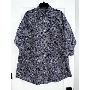 Camisa abotonada Lauren Ralph Lauren para hombre XL azul cachemira manga 3/4 - Imagen 1 de 9