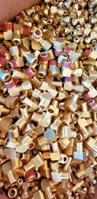 50 BRASS HYDRAULIC BRAKE & AIR & Plumbing FITTINGS LOT OF 1/4 5/16 3/8 1/2